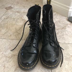 Black glossy Doc Martins
